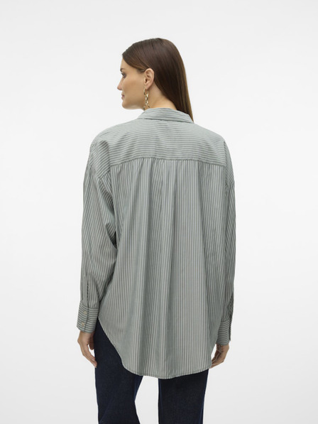Vero Moda Bielo-zelená dámska pruhovaná košeľa Vero Moda Nora