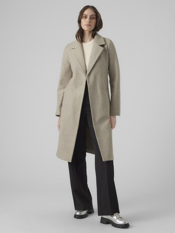 Vero Moda Béžový dámsky kabát Vero Moda Fortuneaya