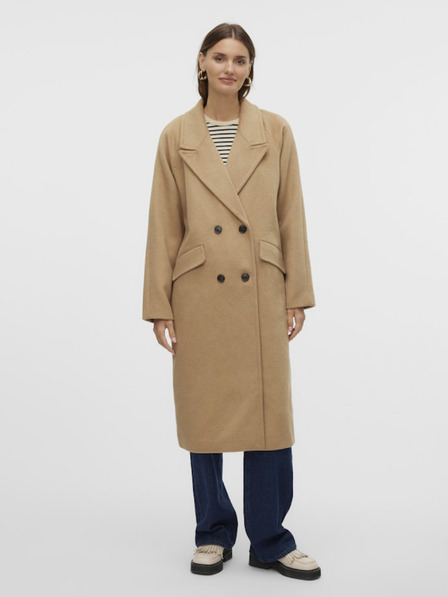 Vero Moda Béžový dámsky kabát Vero Moda Harper